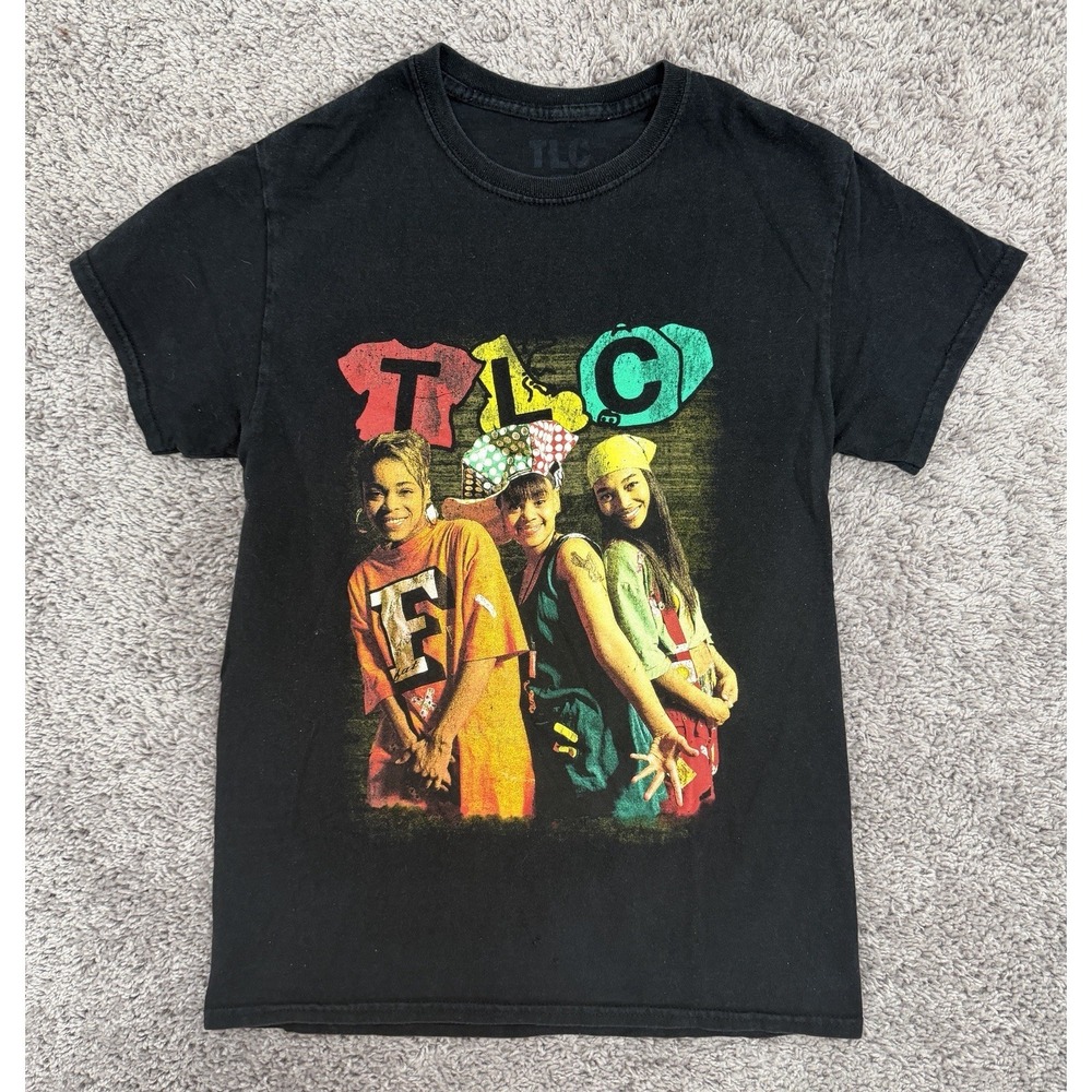 TLC Black T-shirt T-Boz Left Eye Chilli Size S